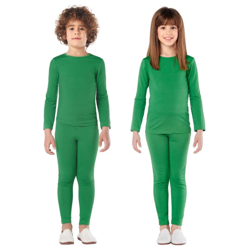 Maillot Verde de Spandex 2 Peças para Crianças