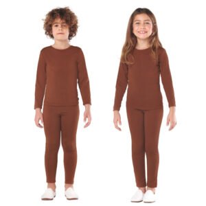 Maillot Marrom de Spandex 2 Peças para Crianças