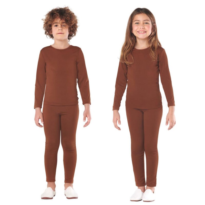 Maillot Marrom de Spandex 2 Peças para Crianças
