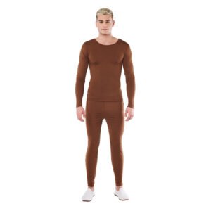 Maillot Marrom de Spandex 2 Peças para Homem