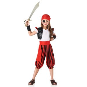 Fato de Pirata com Calças às Riscas para Menina
