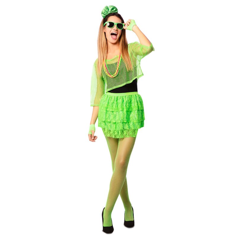 Fato de Disco 80's Verde Neon Mulher