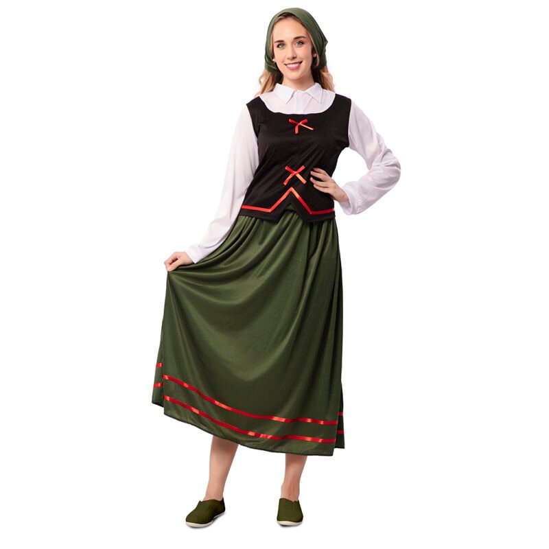 Fato de Pastora Verde Mulher