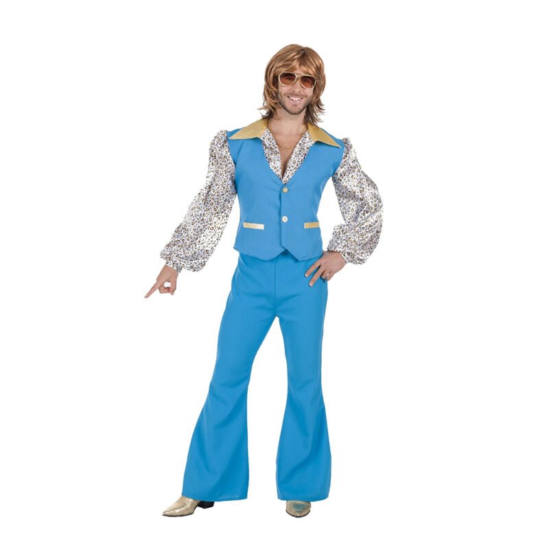 Fato de Azul dos anos 70 Homem