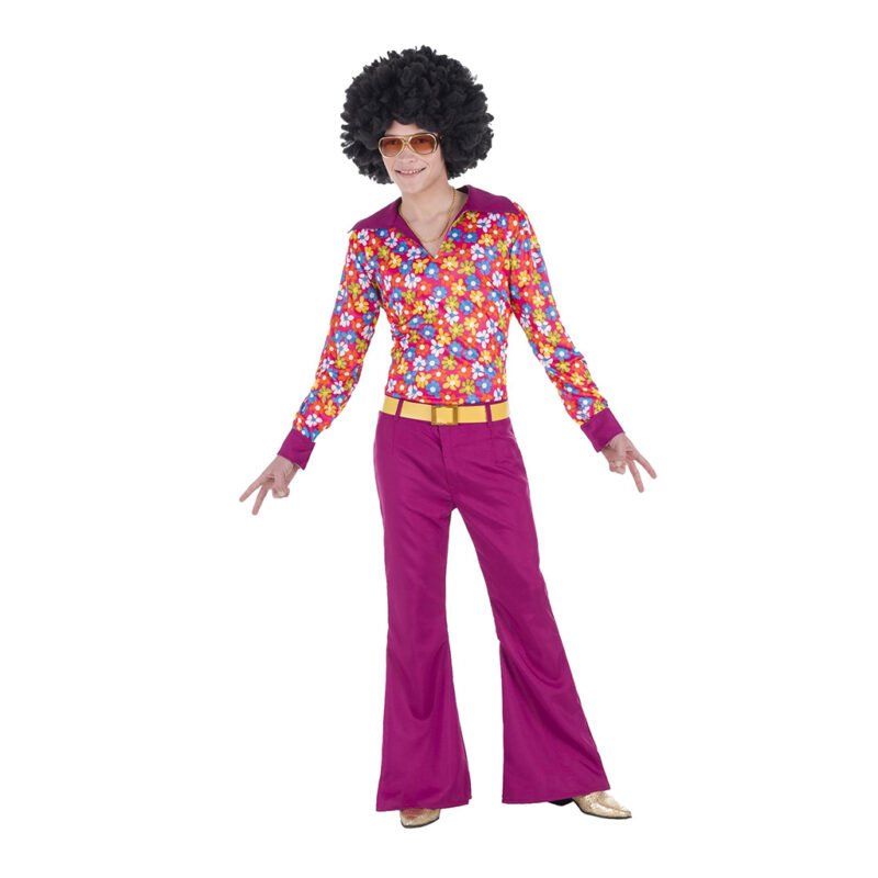 Fato de Anos 70 Flores Homem