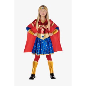Fato de Super-heroína com capa Menina