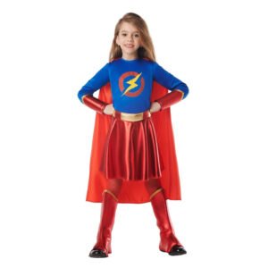 Fato de Super Heroína com Capa Menina