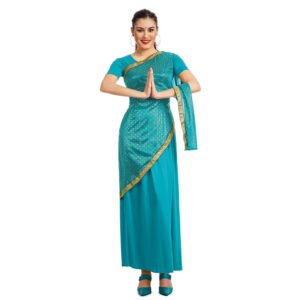 Fato de Bollywood Turquesa Azul Mulher