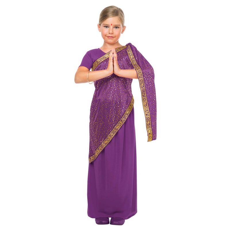 Fato de Bollywood Roxo Menina