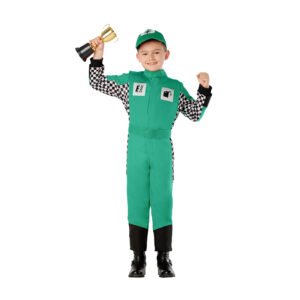Fato de Piloto de Corridas Verde Criança
